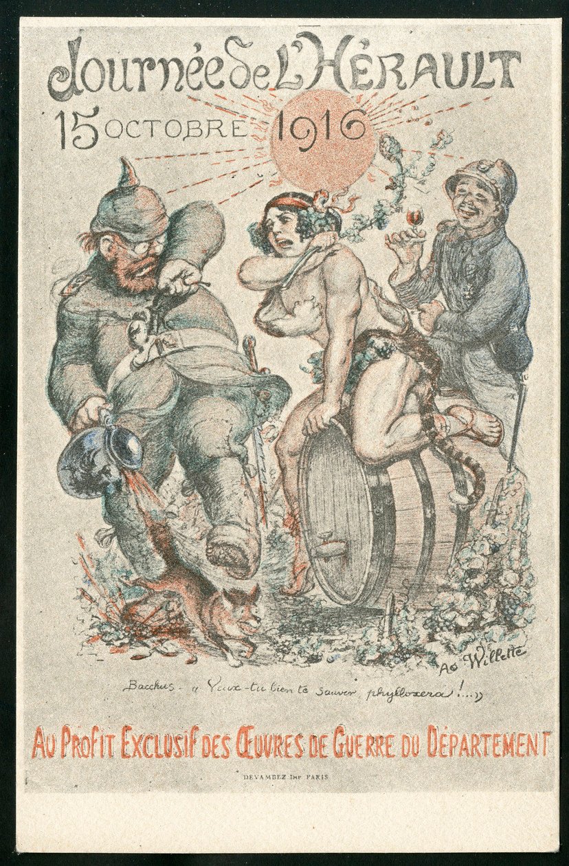 Pohlednice, satirické v barvách od Adolphe Leon Willette