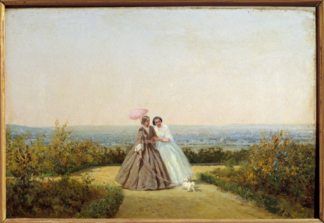 Ženy v zahradě. Obraz Adolphe Potemont (1828-1883) od Adolphe Martial Potemont