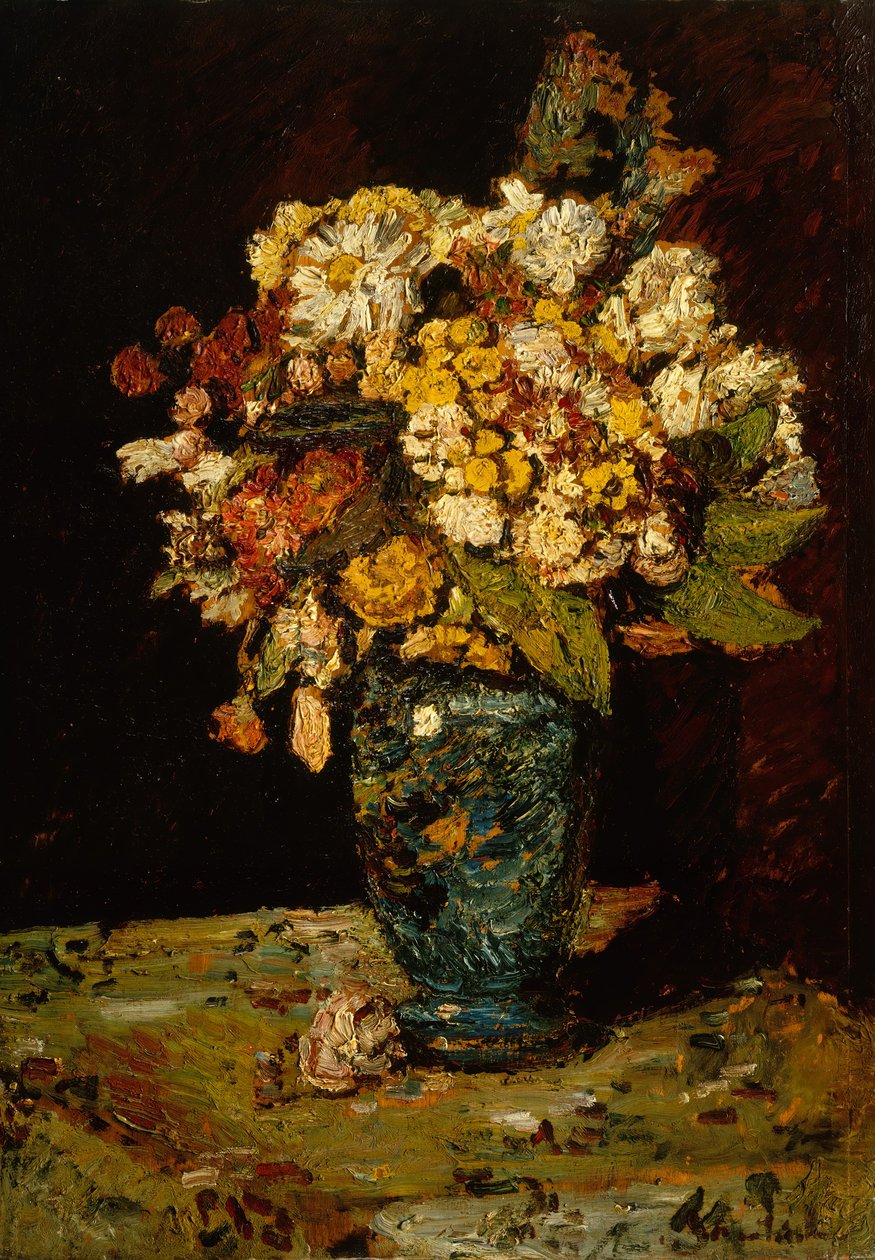Květiny v modré váze, 1879-1883. od Adolphe Joseph Thomas Monticelli