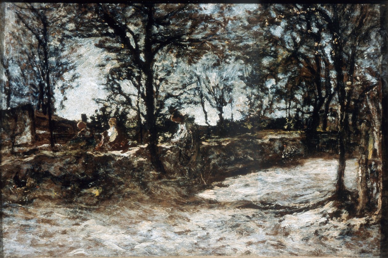Krajina. Fontainebleau, 19. století. od Adolphe Joseph Thomas Monticelli