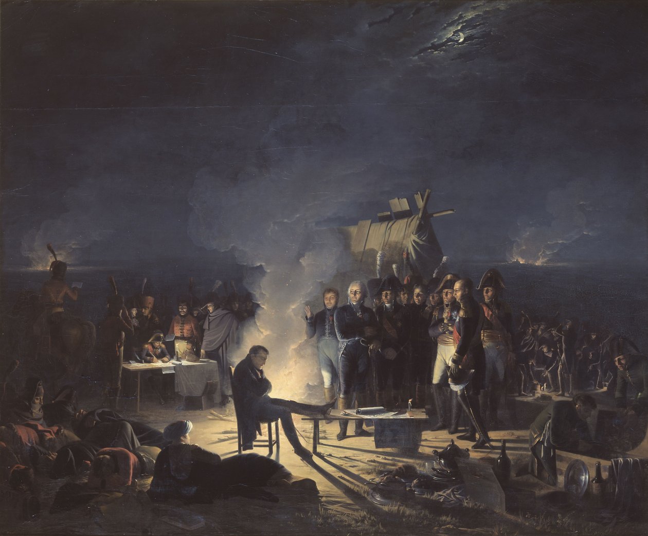 Napoleonův bivak na bojišti u Wagramu v noci z 5. na 6. července 1809, 1. od Adolphe Roehn