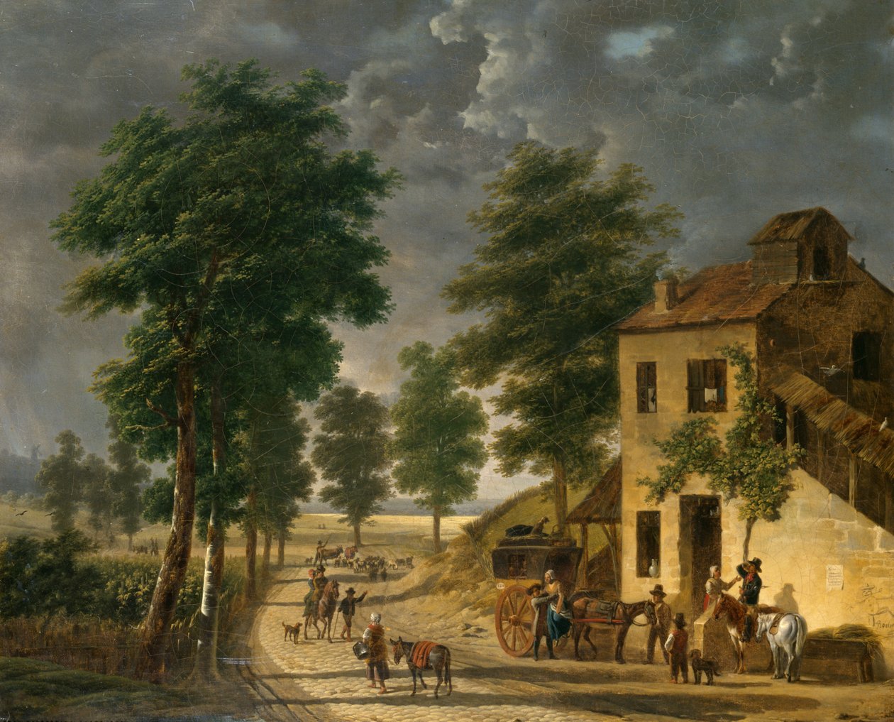 Coeur Volant Coaching Inn v Louveciennes, 1867 od Adolphe Roehn