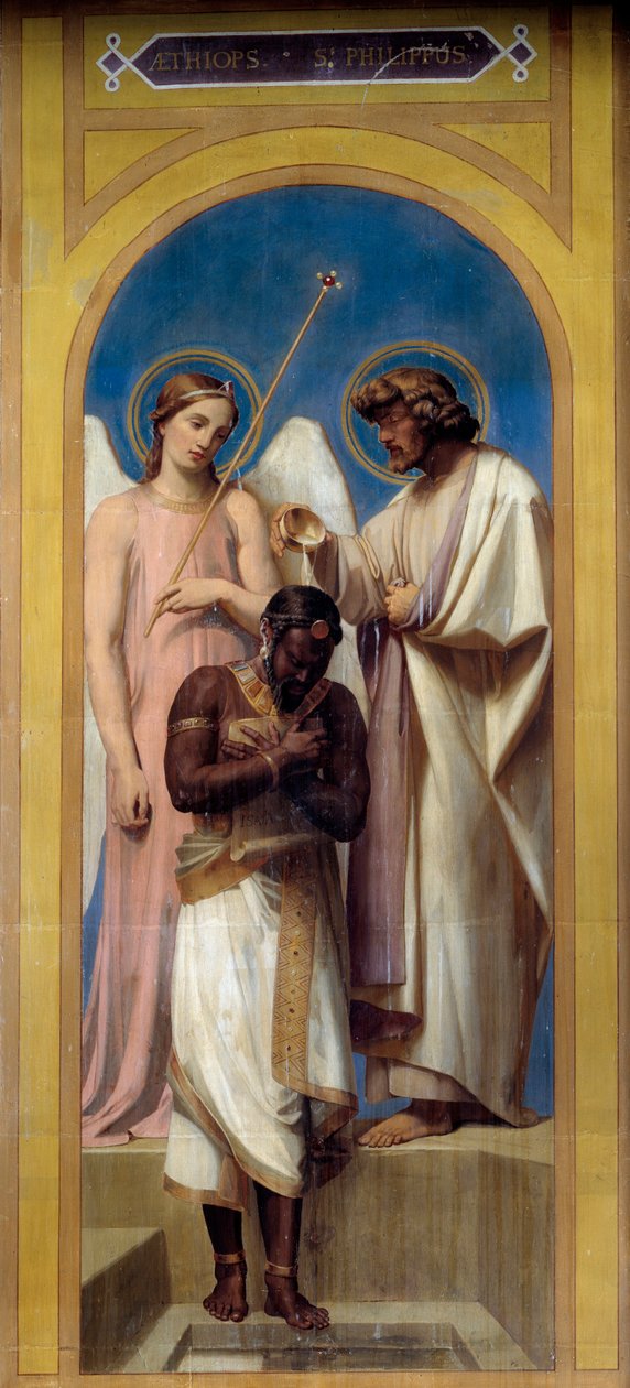 Křest Eunucha. Obraz Adolphe Rogera (1800 - 1880) od Adolphe Roger