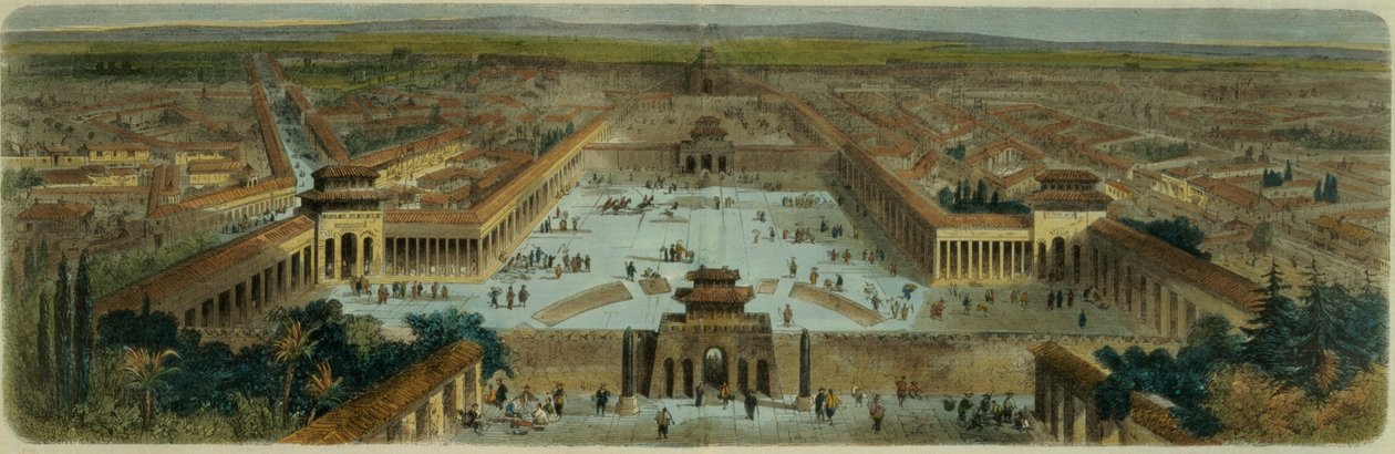 Pohled na město Peking z jihu od Adolphe Rouergue