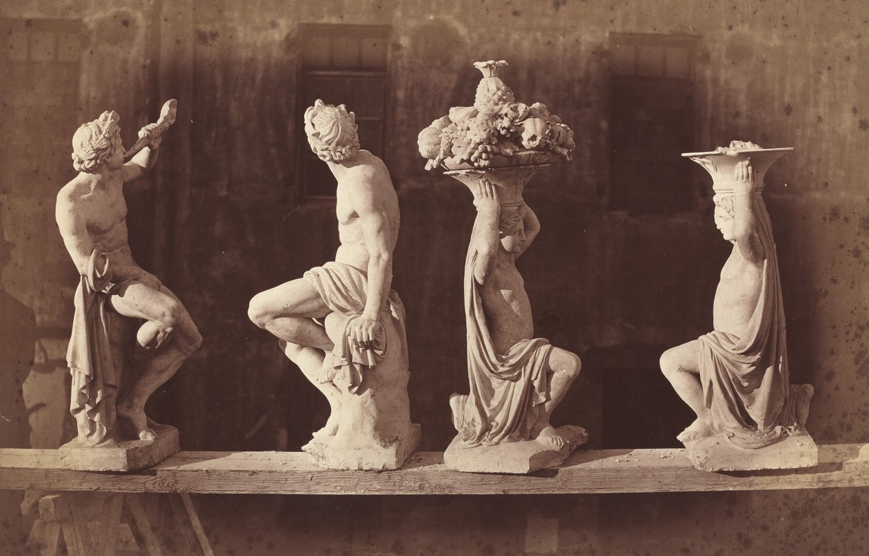Čtyři sochy, asi 1868 (foto) od Adolphe Terris