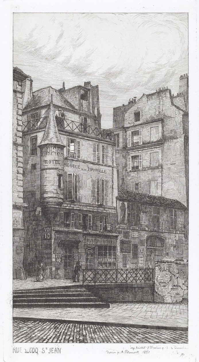 Rue du Coq St. Jean od Adolphe Théodore Jules Martial Potémont
