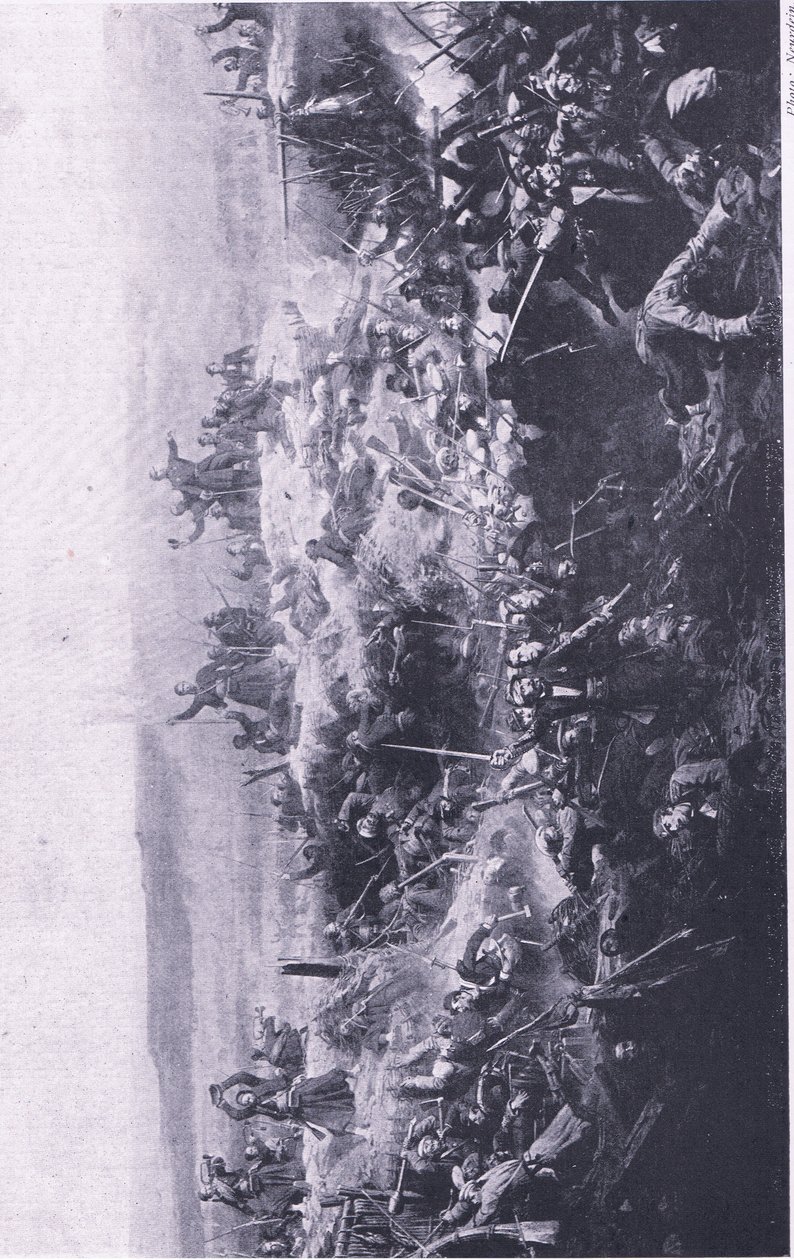 Dobytí Malakoffu Francouzi, ilustrace z britských bitev na souši a na moři, 1915 od Adolphe Yvon