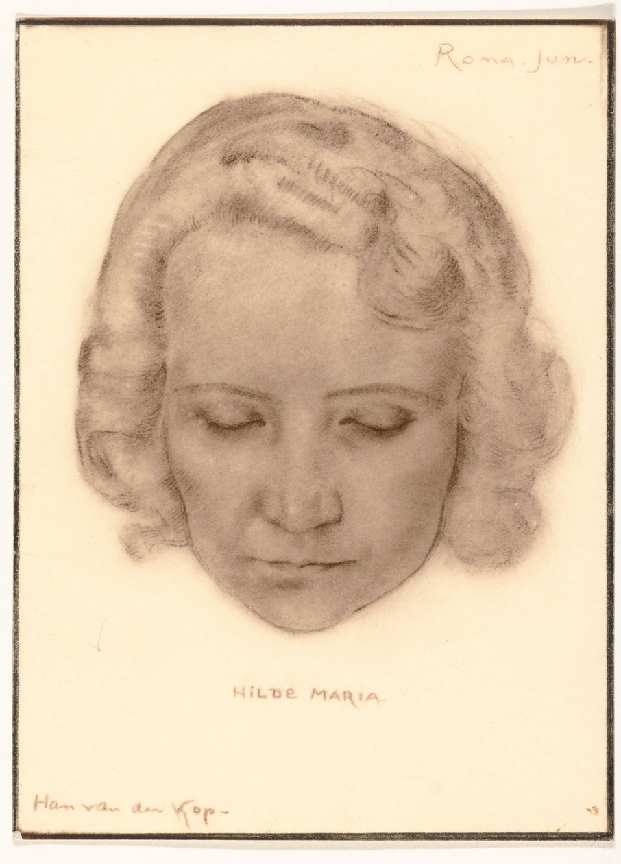 Fotoreprodukce portrétu Hilde Marie od Han van der Kop od Adriaan Bijl (attributed to)