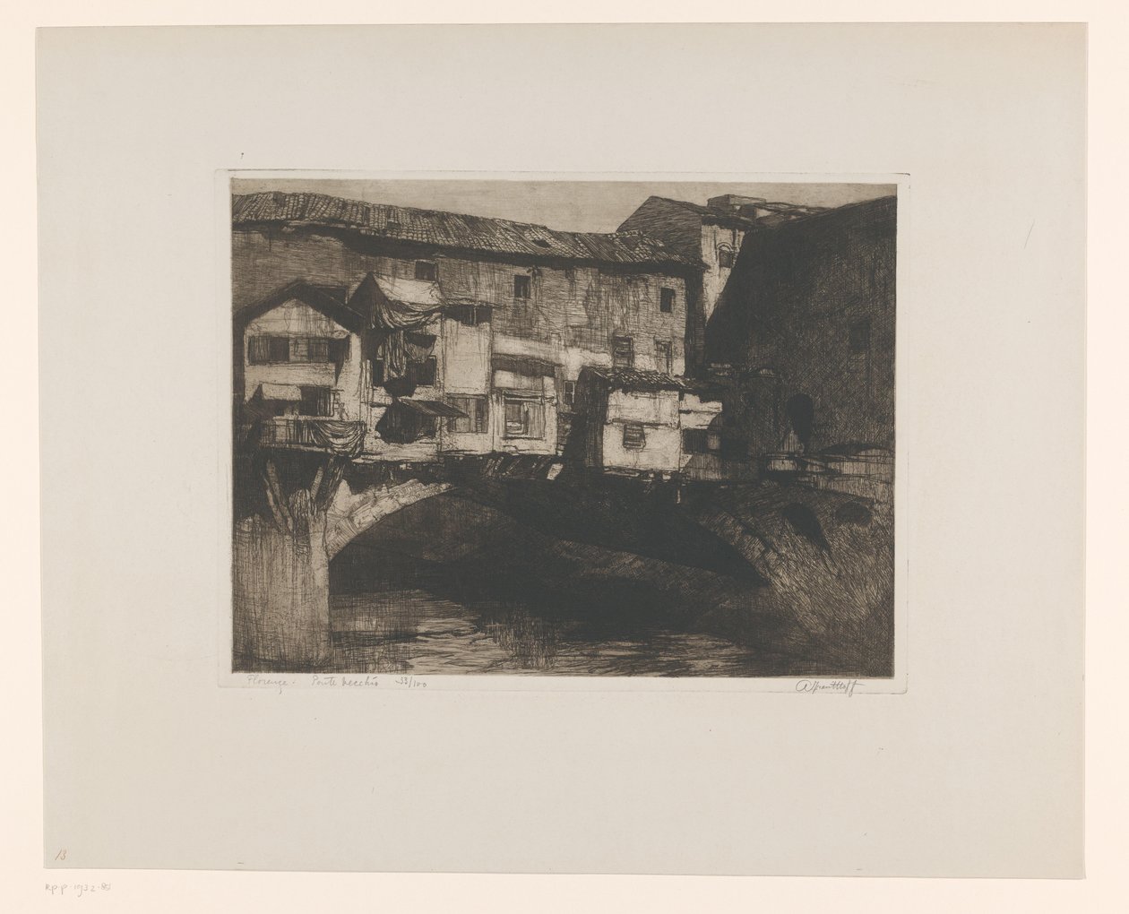 Florencie. Ponte Vecchio (původní název na objektu) od Adriaan J. van 