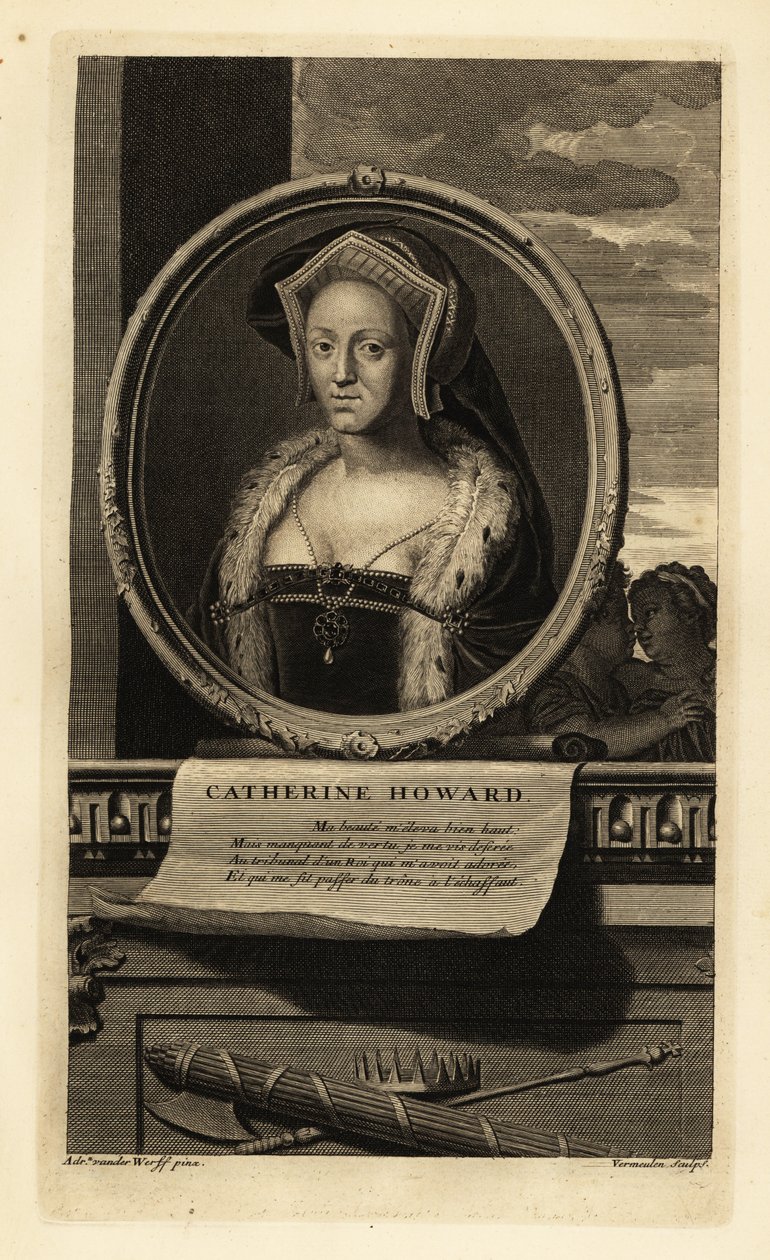 Catherine Howard (1528-1542) (rytina) od Adriaan van der (after) Werff