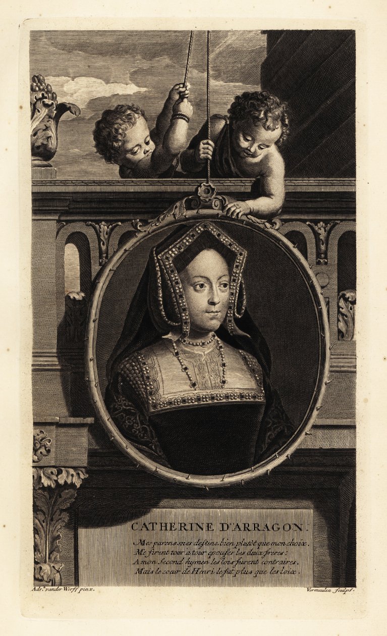 Katariina Aragonilainen (1485-1536) (kaiverrus) od Adriaan van der (after) Werff