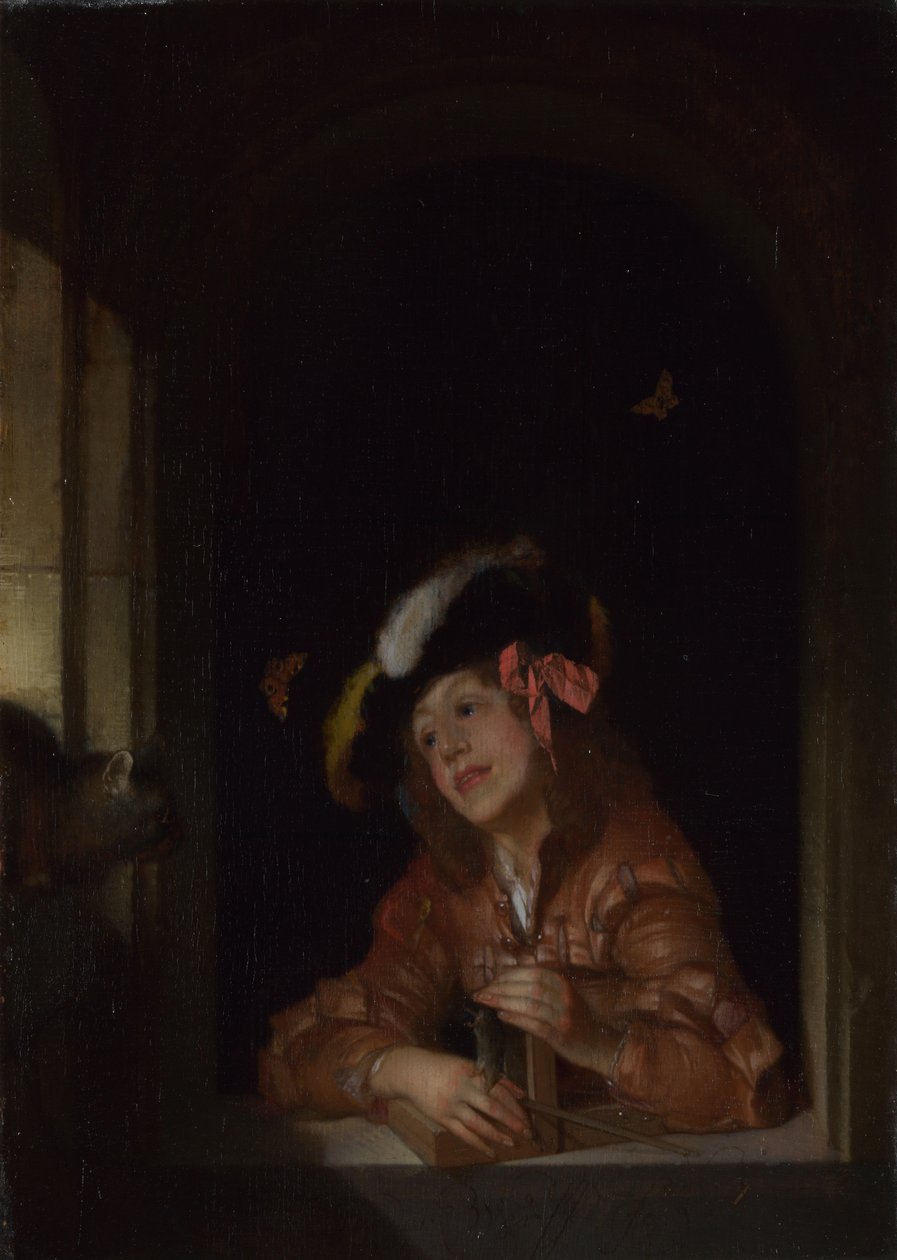 Chlapec s pastí na myši, 1678 od Adriaan van der Werff