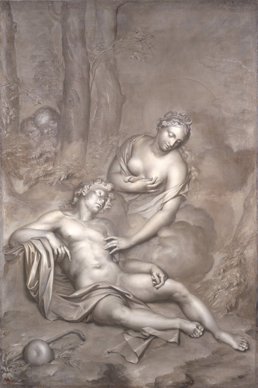 Luna (Diana) navštíví spícího Endymiona, 1696 od Adriaan van der Werff