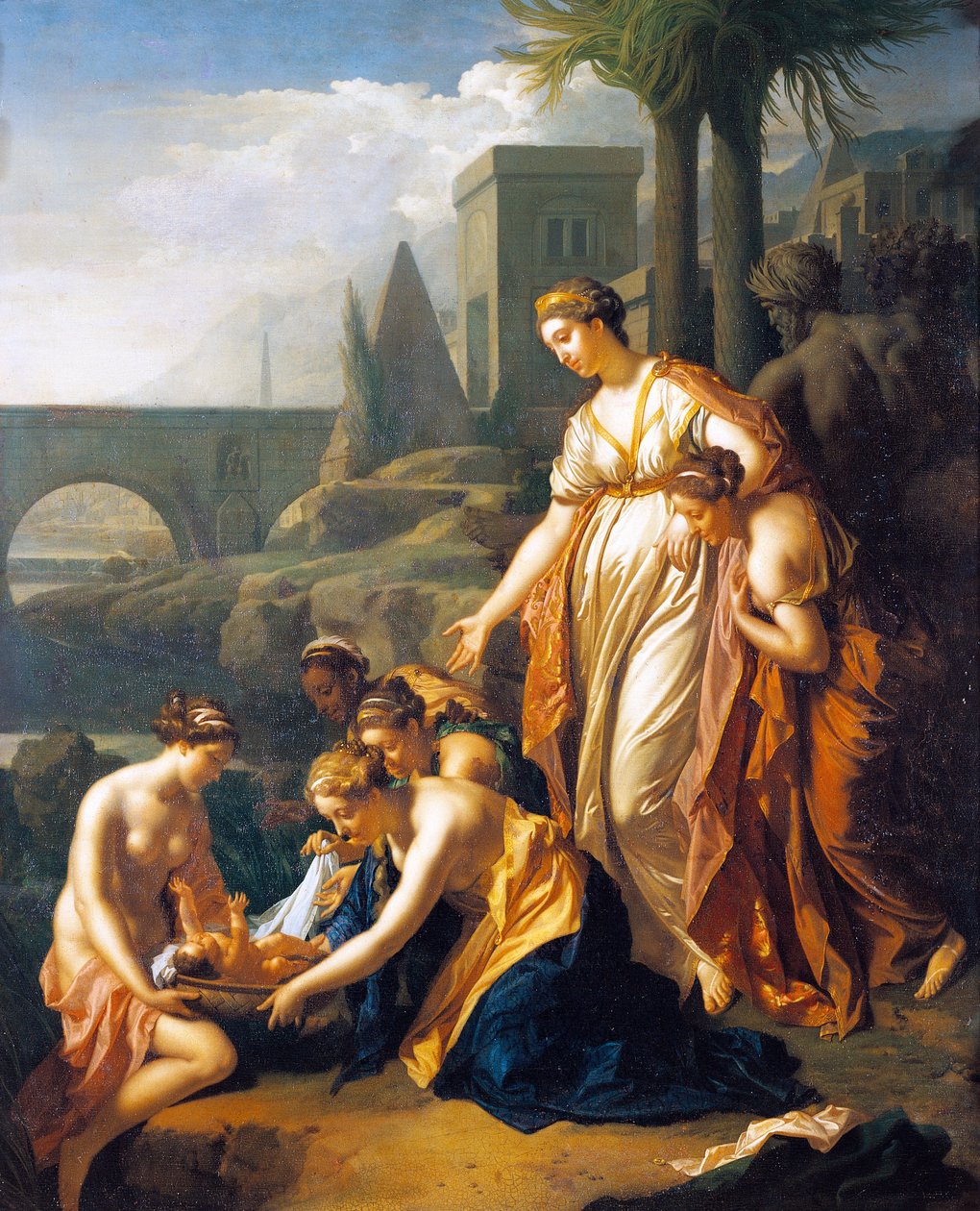 Mojžíš zachráněn před vodou, Adriaen van der Werff (1659-1722), 75x60 cm, olej na panelu od Adriaan van der Werff