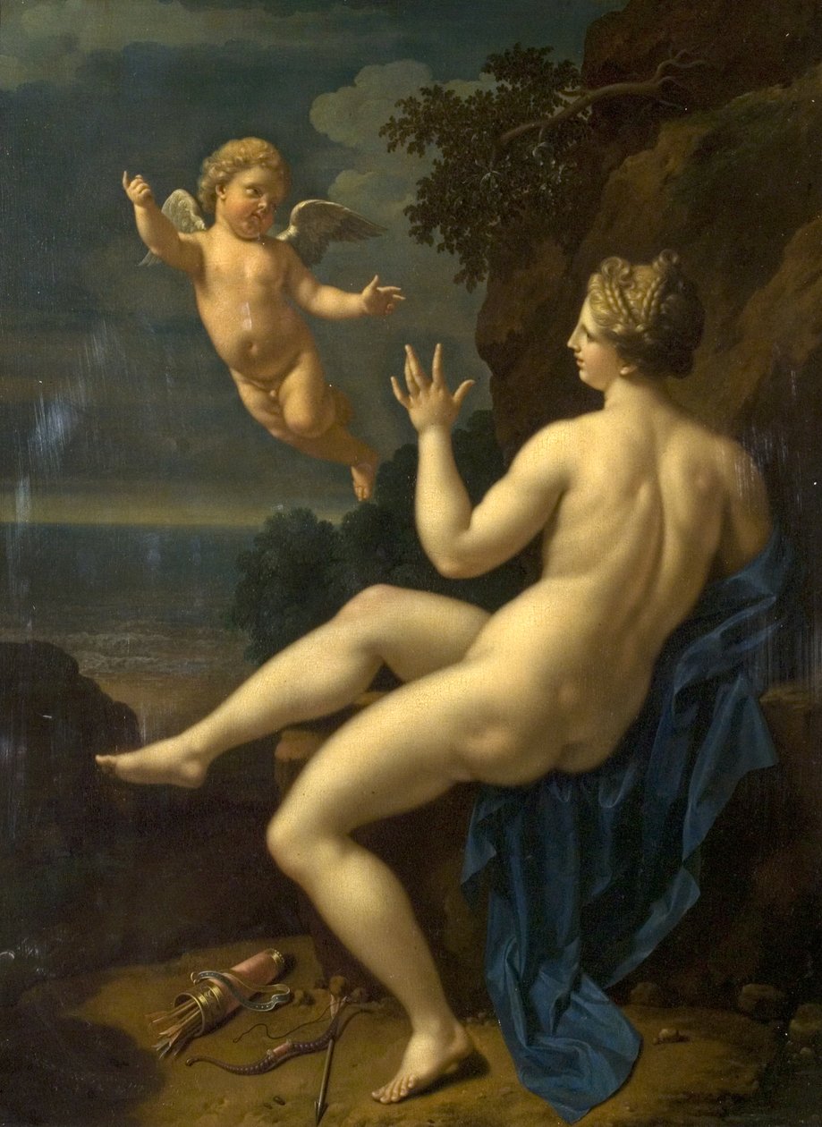 Venuše a Amor, 1709 od Adriaan van der Werff