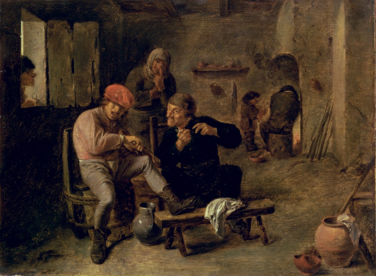Tavern Scene, aneb The Village Fiddler, 1634-8 (panel) od Adriaen Brouwer