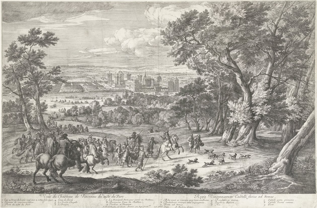 Pohled na hrad a park Vincennes od Adriaen Frans Boudewyns
