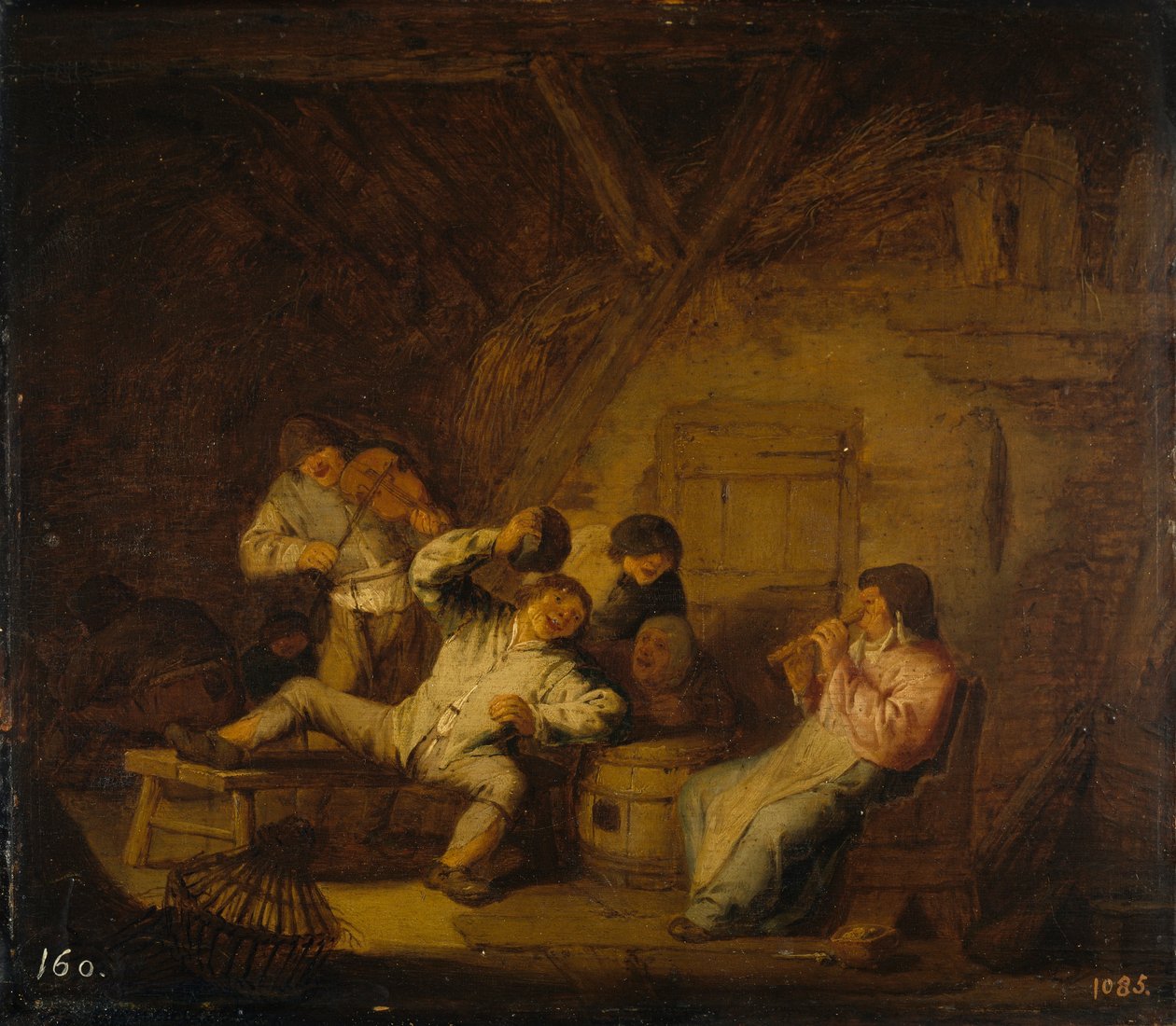 Country koncert s flétnou a houslemi od Adriaen Jansz. van Ostade