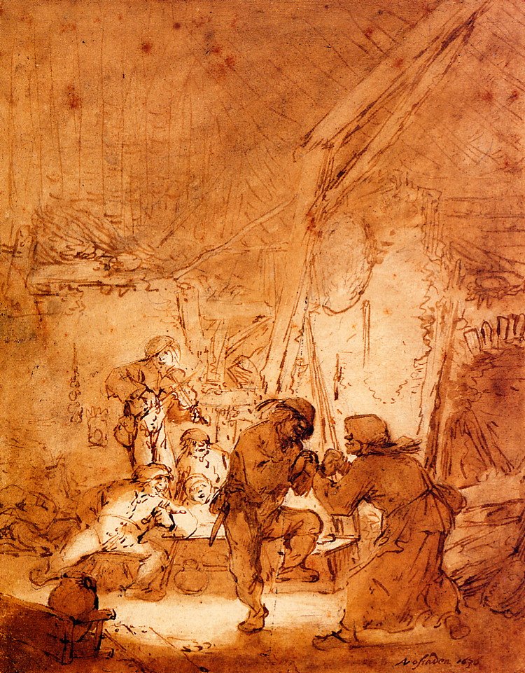 Tančící farmáři od Adriaen Jansz. van Ostade