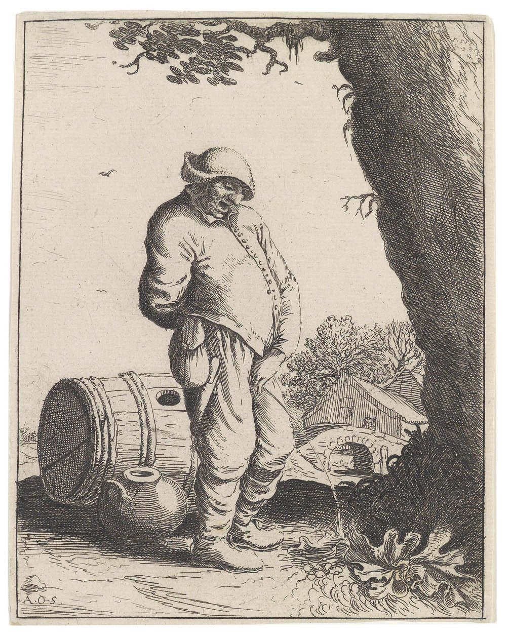 Naštvaný farmář od Adriaen Jansz. van Ostade