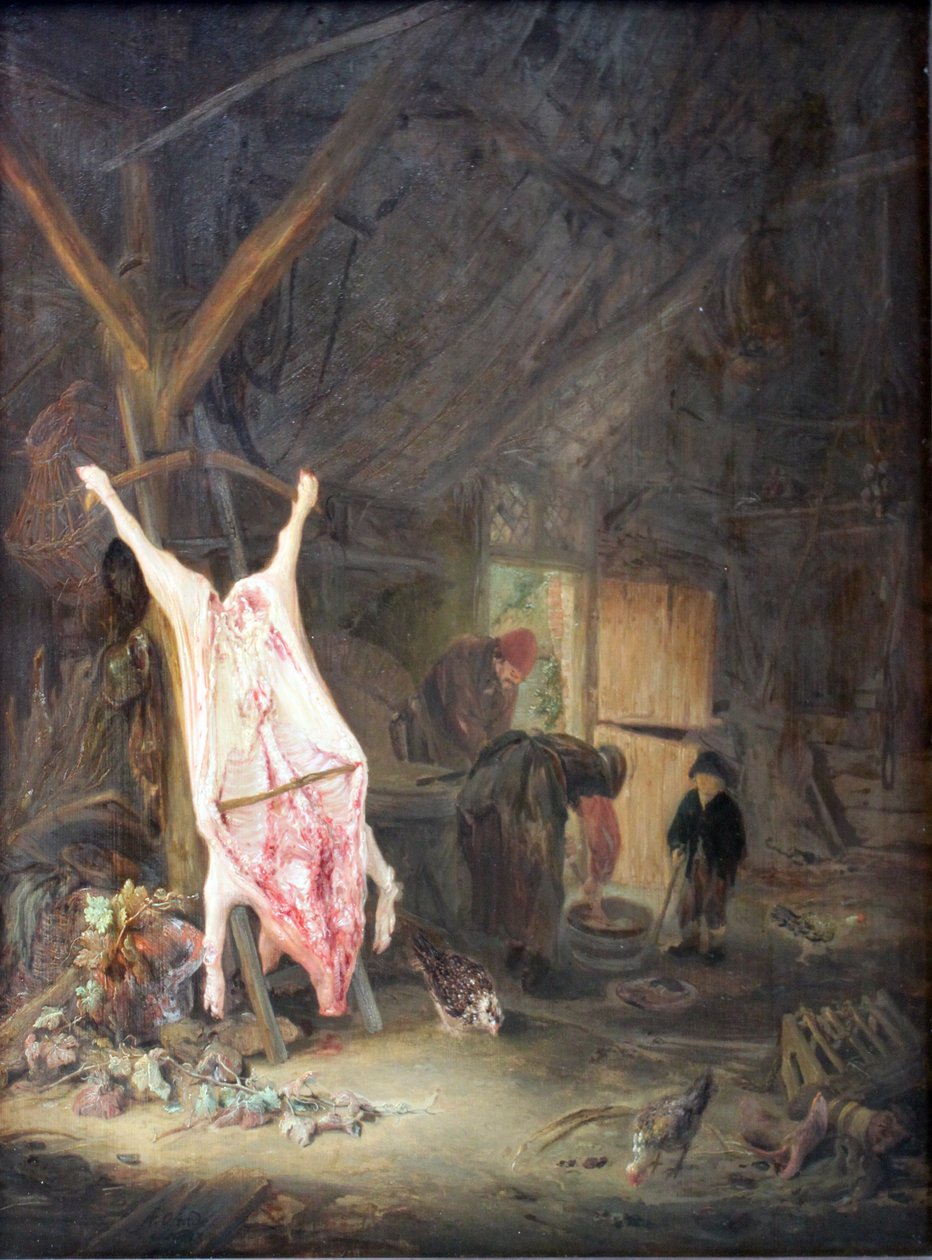Poražené prase ve stodole od Adriaen Jansz. van Ostade