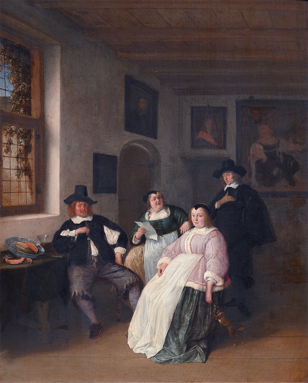 Rodina De Goyera a malíř od Adriaen Jansz. van Ostade
