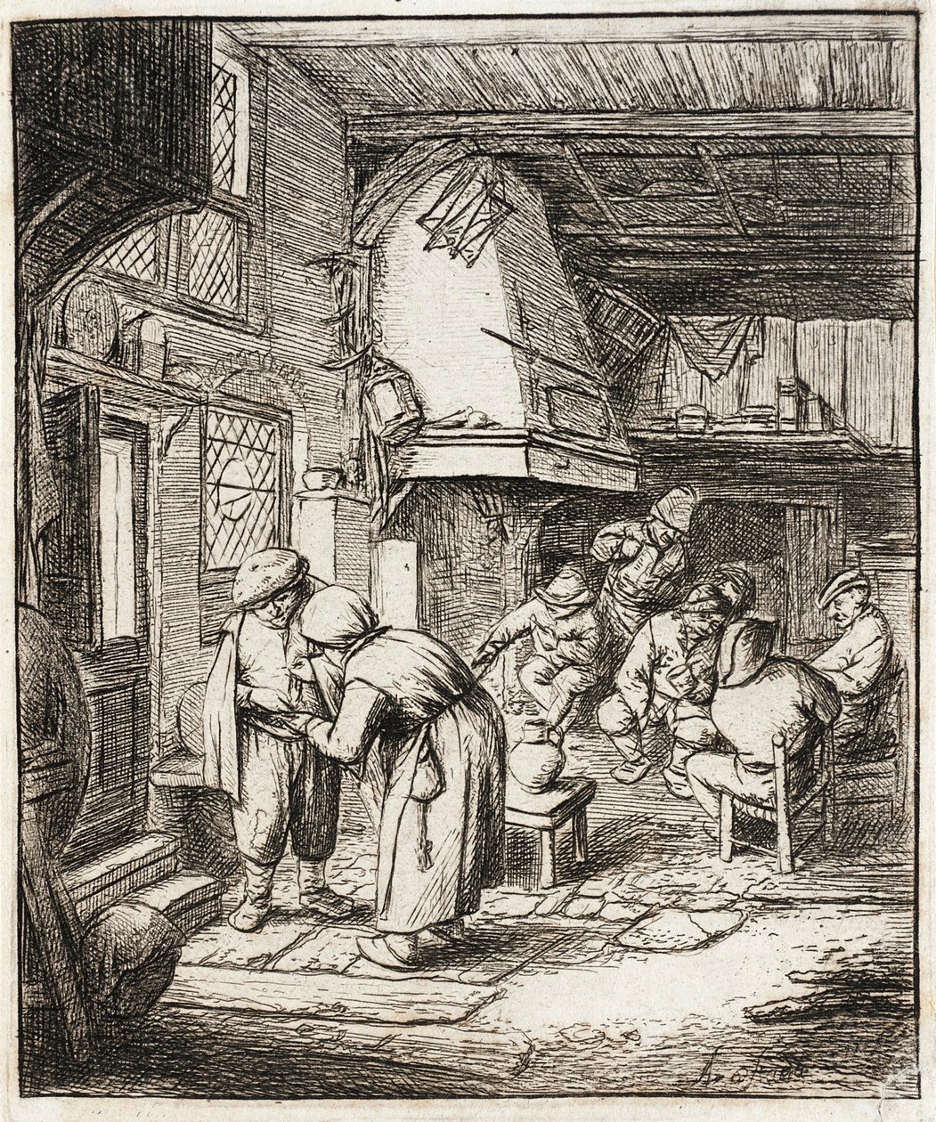 Rolník vyrovnává svůj dluh od Adriaen Jansz. van Ostade