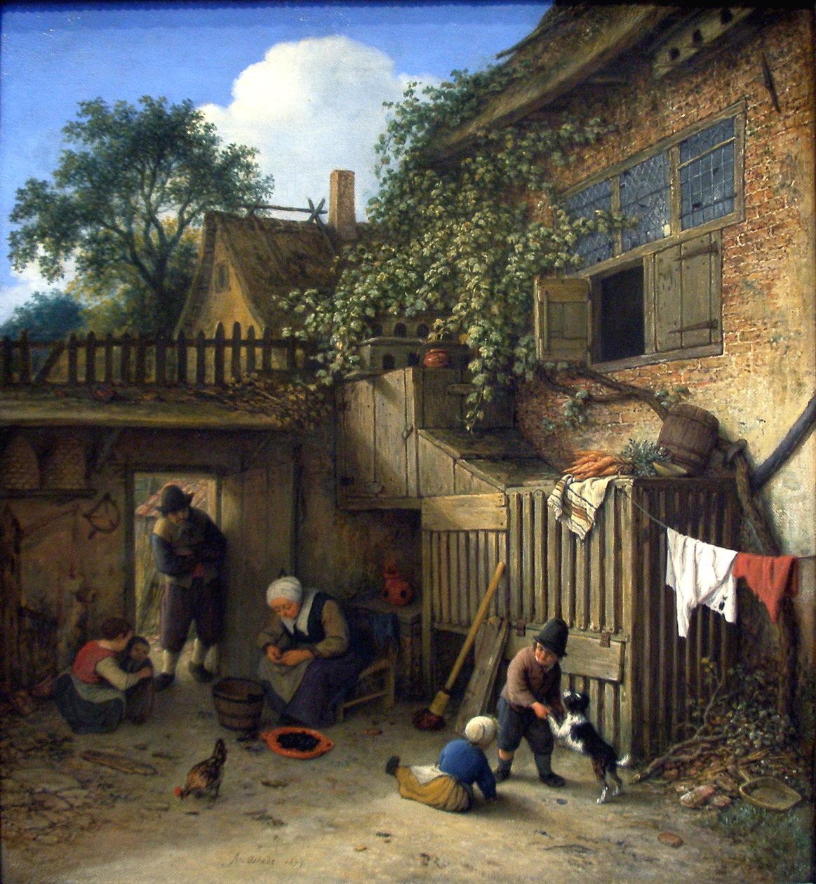 Dvorek chaty od Adriaen Jansz. van Ostade
