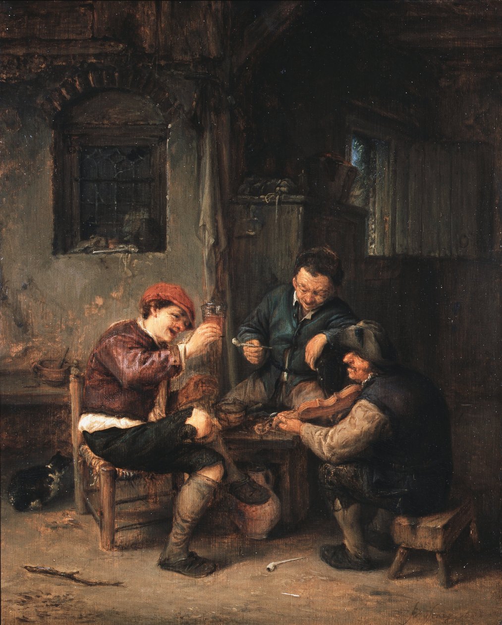 Tři rolníci v hostinci od Adriaen Jansz. van Ostade