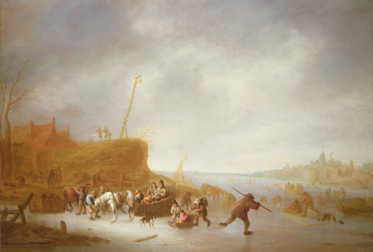 Zimní krajina s bruslaři od Adriaen Jansz. van Ostade