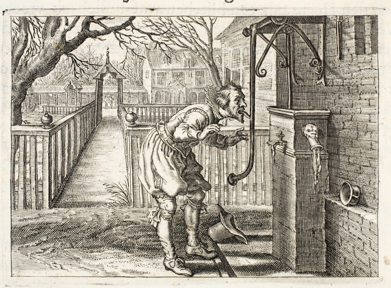 Zmrzlý jazyk, ilustrace z knihy "Emblemata of Zinne-werk" od Johannese de Brune (1589-1658), Jan Jacobs Schipper, Amsterdam, 1661. od Adriaen Pietersz van de Venne
