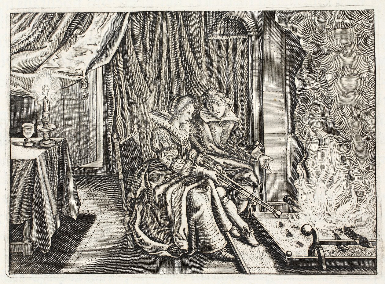 Think, ilustrace z „Emblemata of Zinne-werk“ od Johannese de Brune (1589-1658), Jana Jacobse Schippera, Amsterdam, 1661 od Adriaen Pietersz van de Venne