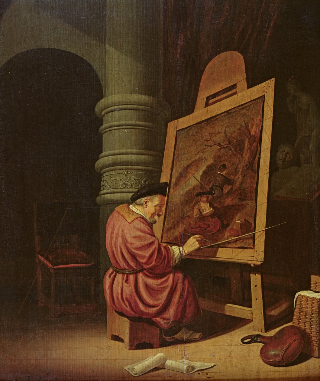 Interiér ateliéru aneb, malíř ve svém ateliéru, 1649 od Adriaen van Gaesbeeck