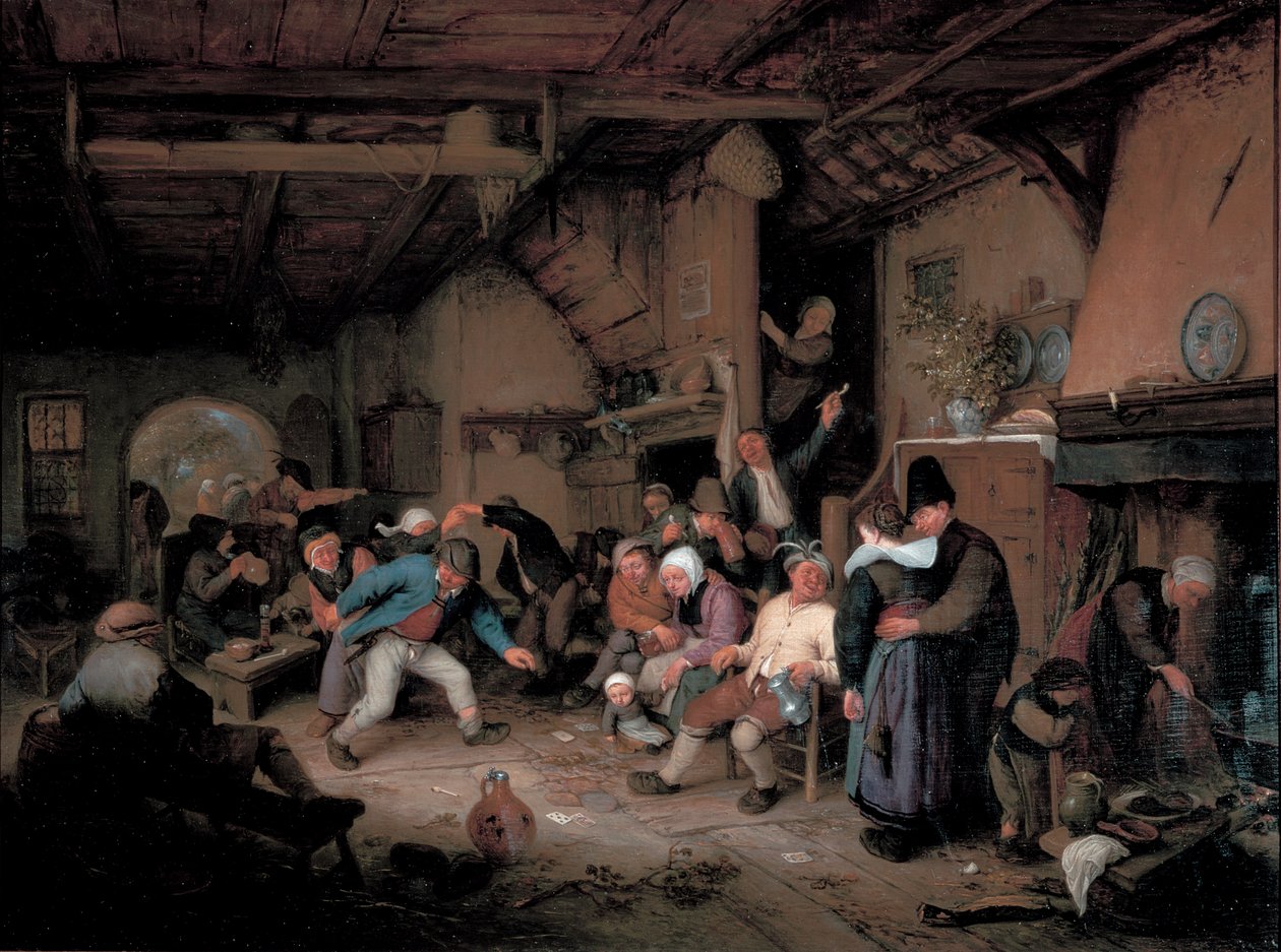 Rolníci tančí v hospodě od Adriaen Jansz. van Ostade