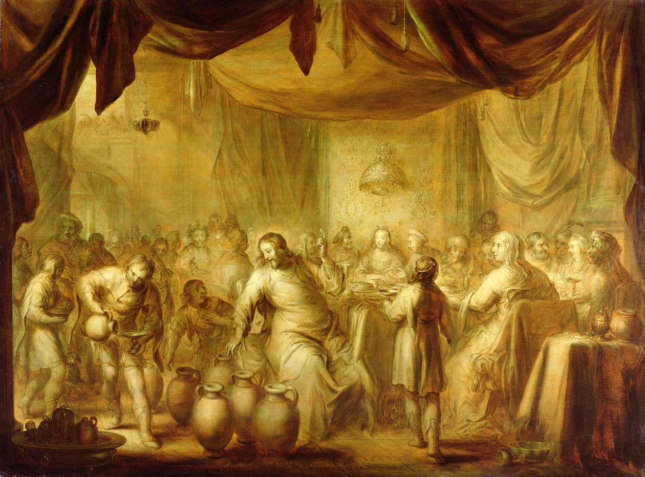 Svatba v Káně od Adriaen van de Venne