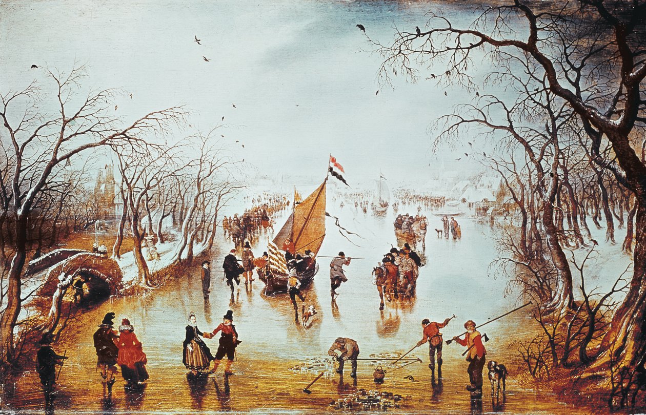 Zimní scéna (panel) od Adriaen van de Venne