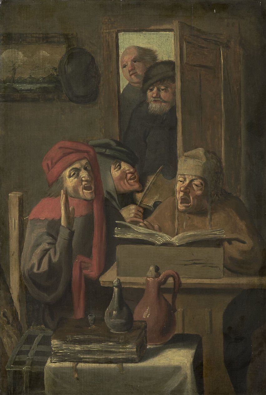 Hudební společnost od Adriaen (after) Brouwer