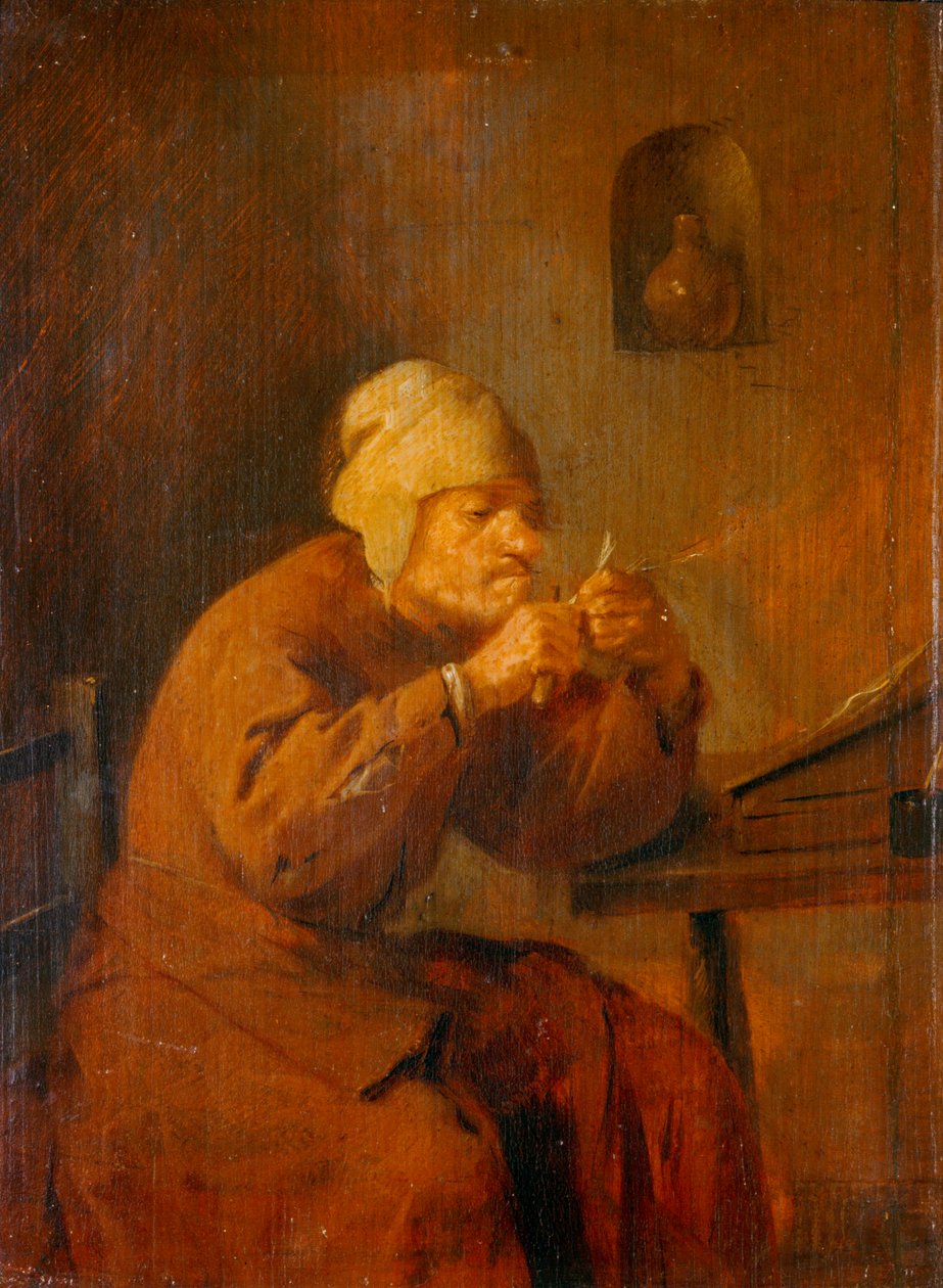 Le tailleur de plumes - ořezávátko... od Adriaen Brouwer