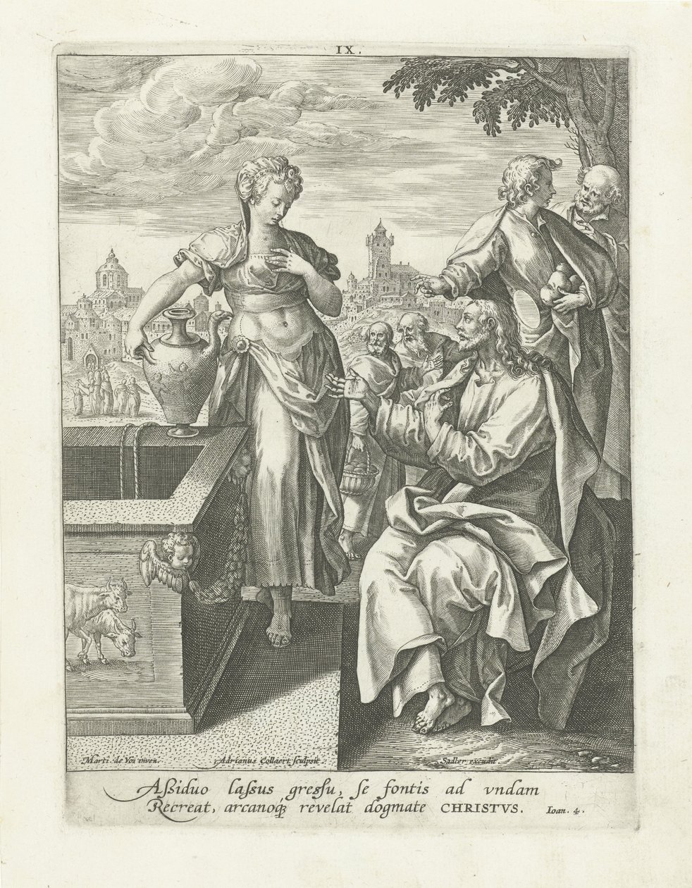 Rozhovor se Samaritánkou Život Krista (název série) Vita I. Christi (název série) od Adriaen Collaert