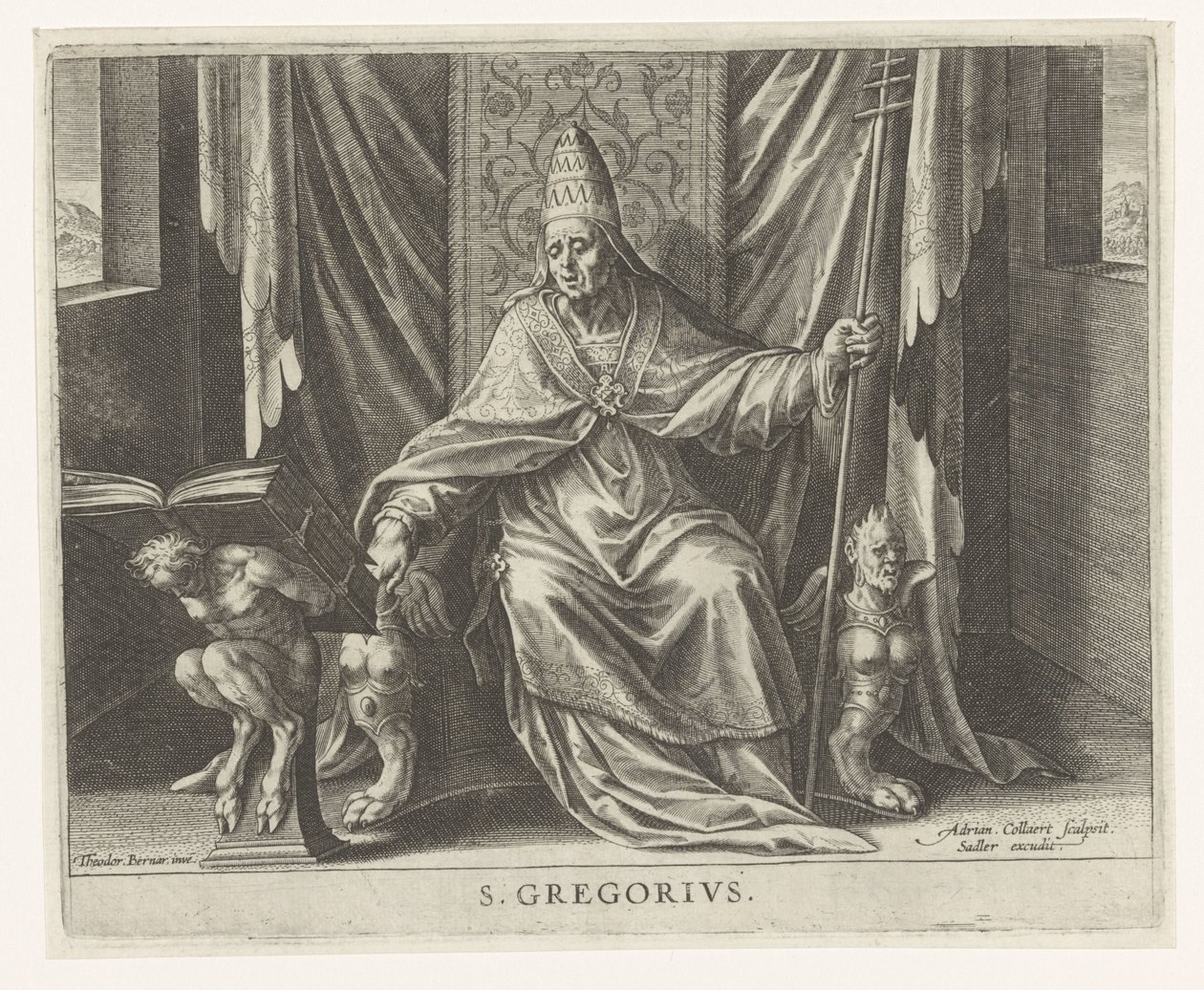 církevní otec Gregory Čtyři církevní otcové (název série) od Adriaen Collaert