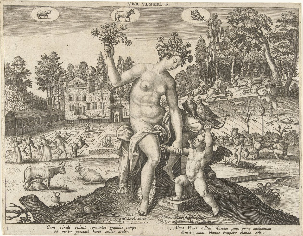Jaro Ver veneris. (název na objektu) The Four Seasons (název série) od Adriaen Collaert