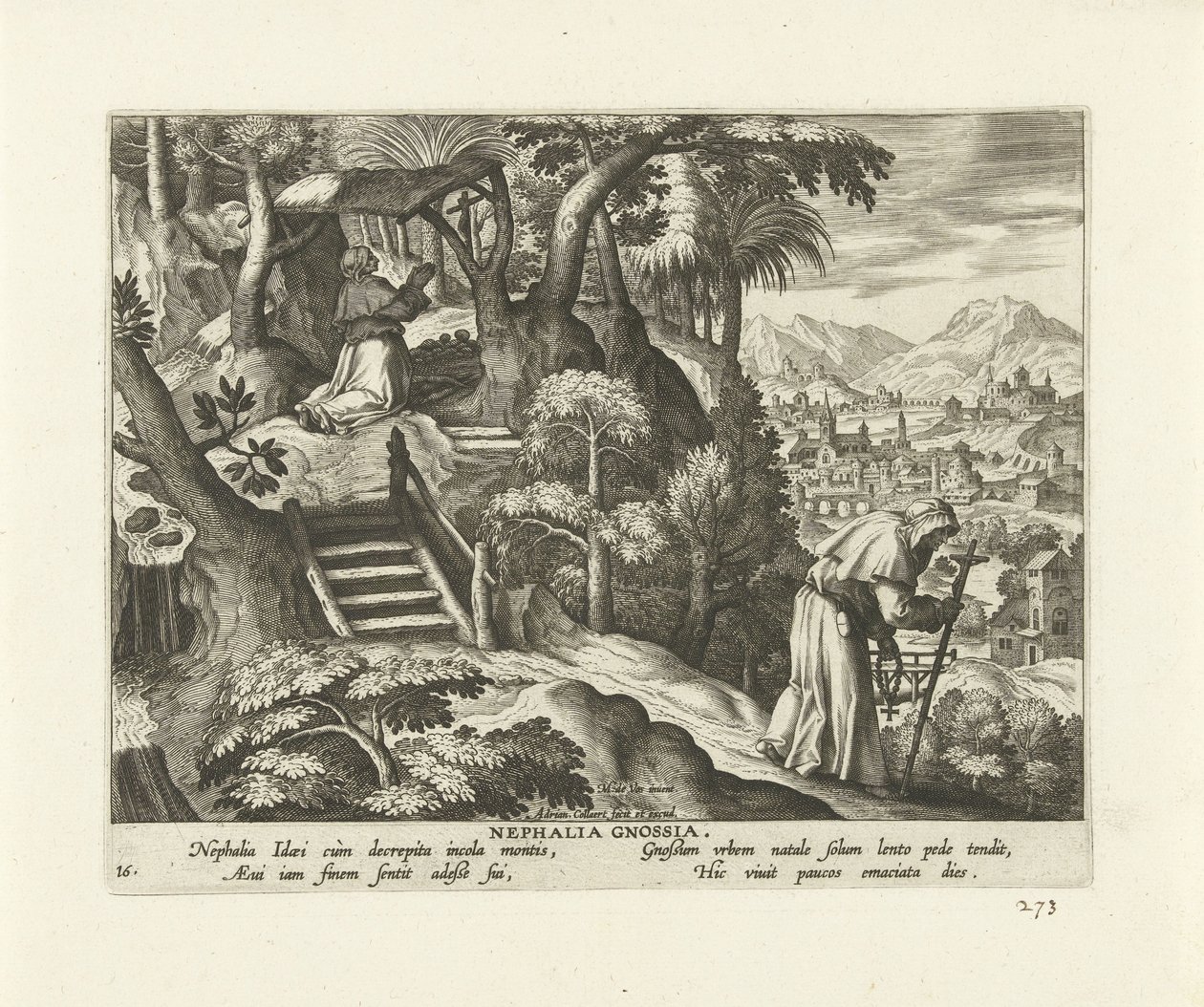Nephalia z Knossu Nephalia Gnossia (název na objektu) Female Hermits (název série) Solitvdo sive vitae foeminarvm anachoritarvm (název série) od Adriaen Collaert