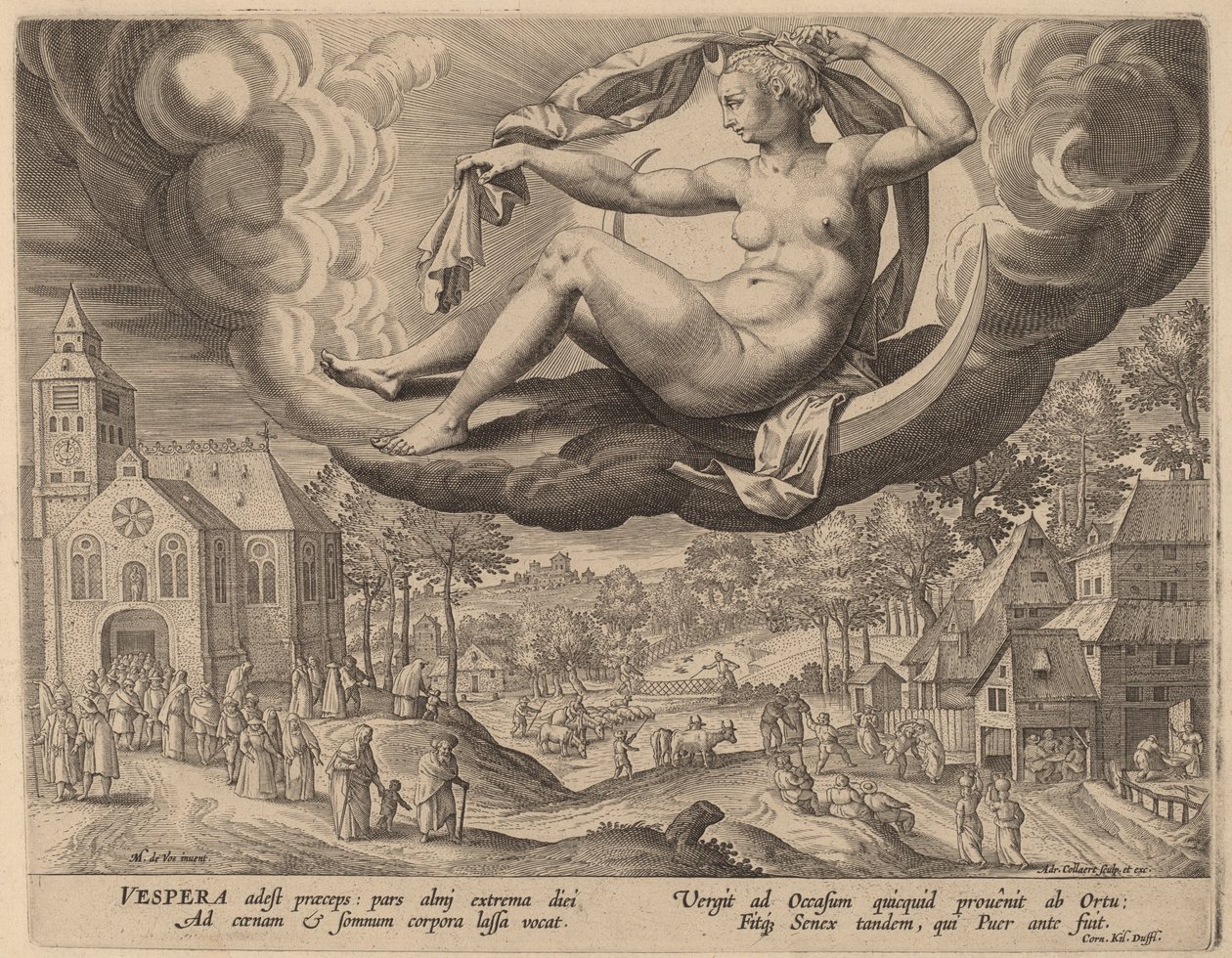 Večer od Adriaen Collaert after Maarten de Vos