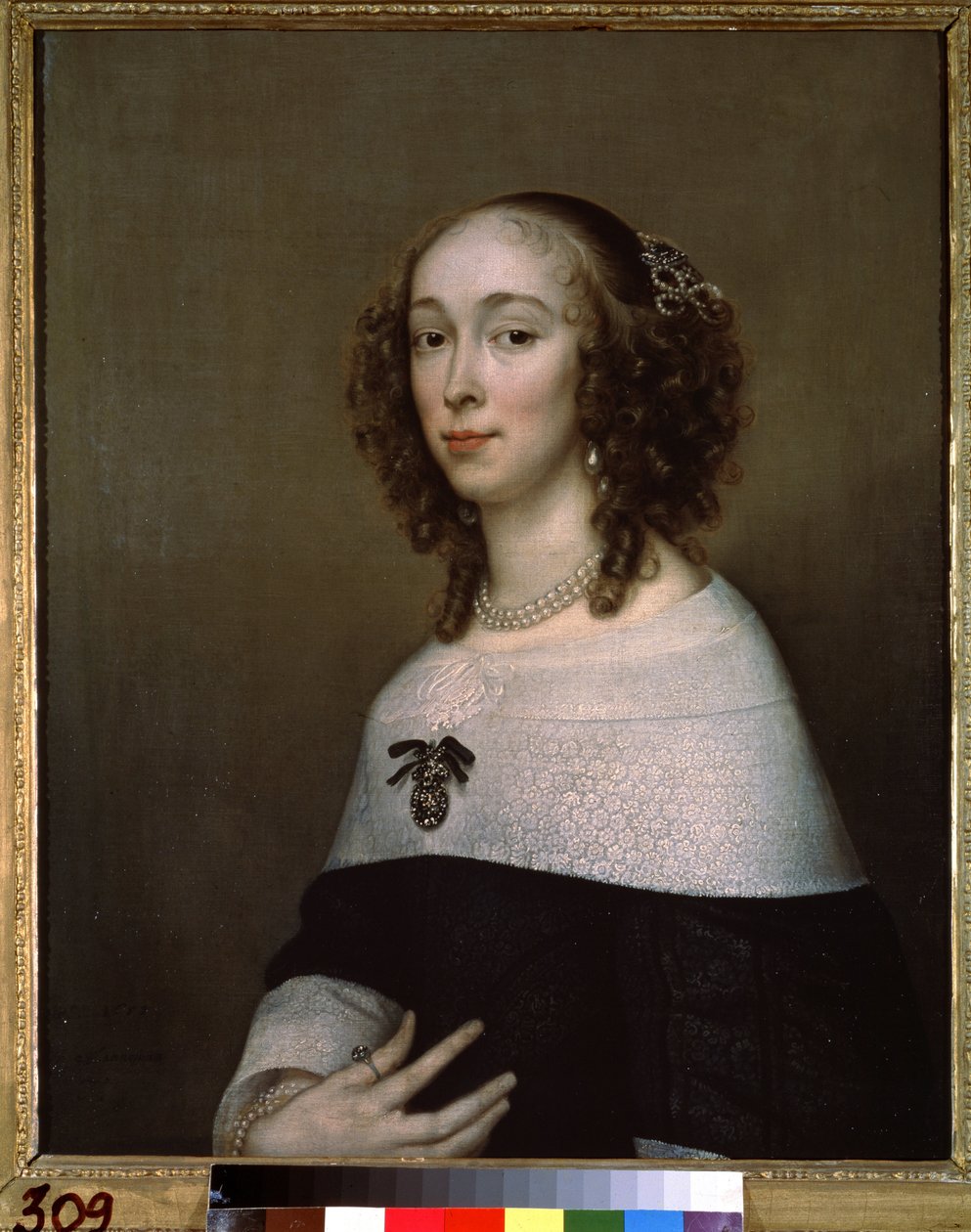 Portrait de femme (Portrét dámy). Obraz od Adriaen Hannemann (Adrien Hanneman od Adriaen Hanneman