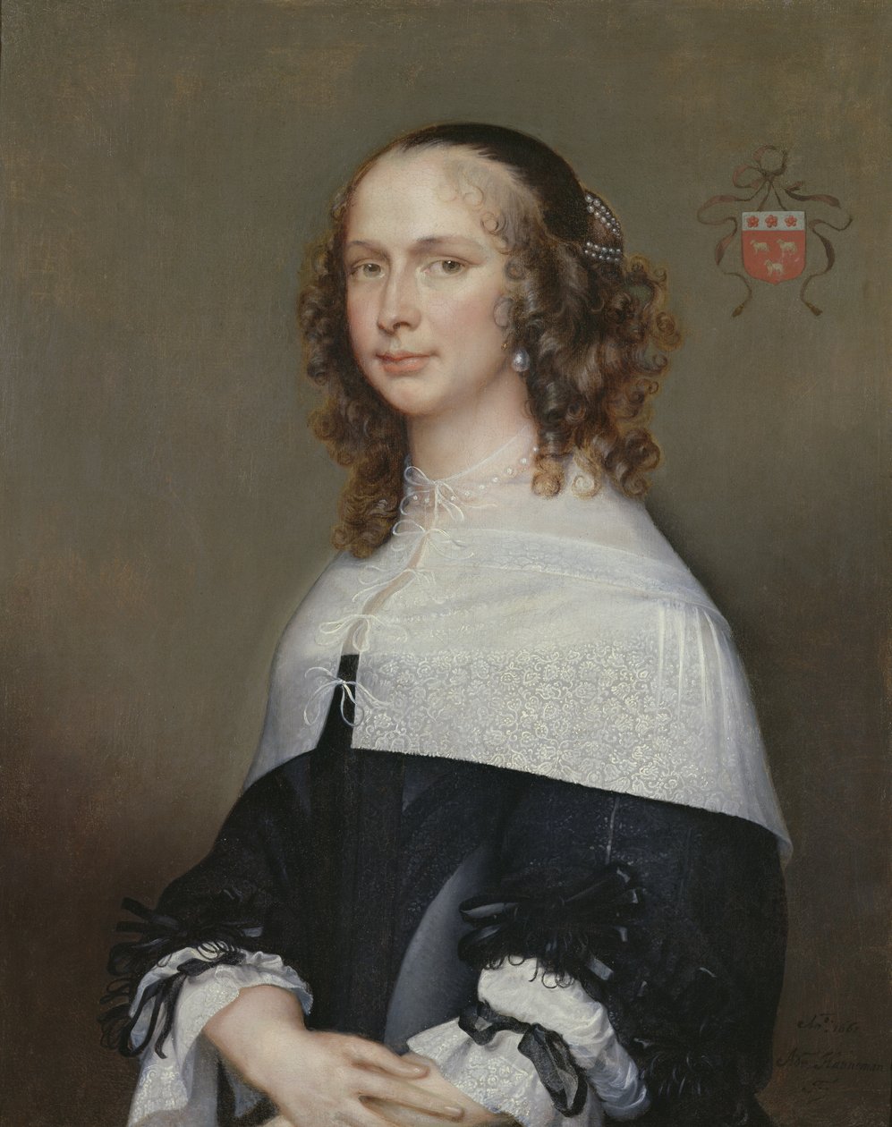 Portrét manželky Nicolase van der Haera, 1661 od Adriaen Hanneman