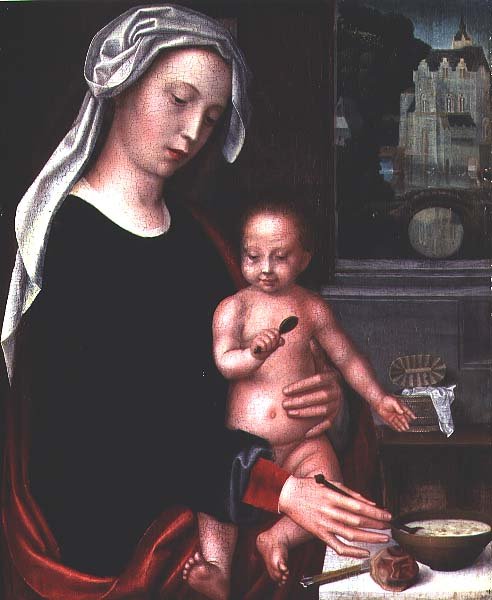 Madonna a dítě (panel) od Adriaen Isenbrandt or Isenbrant