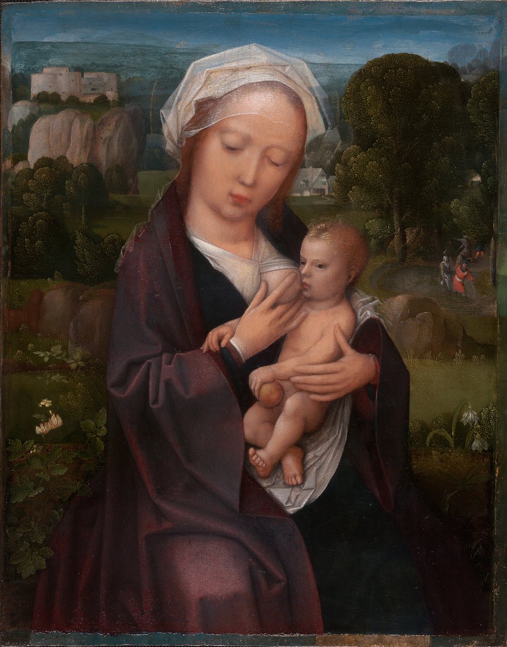 Panna s dítětem od Adriaen Isenbrandt or Isenbrant