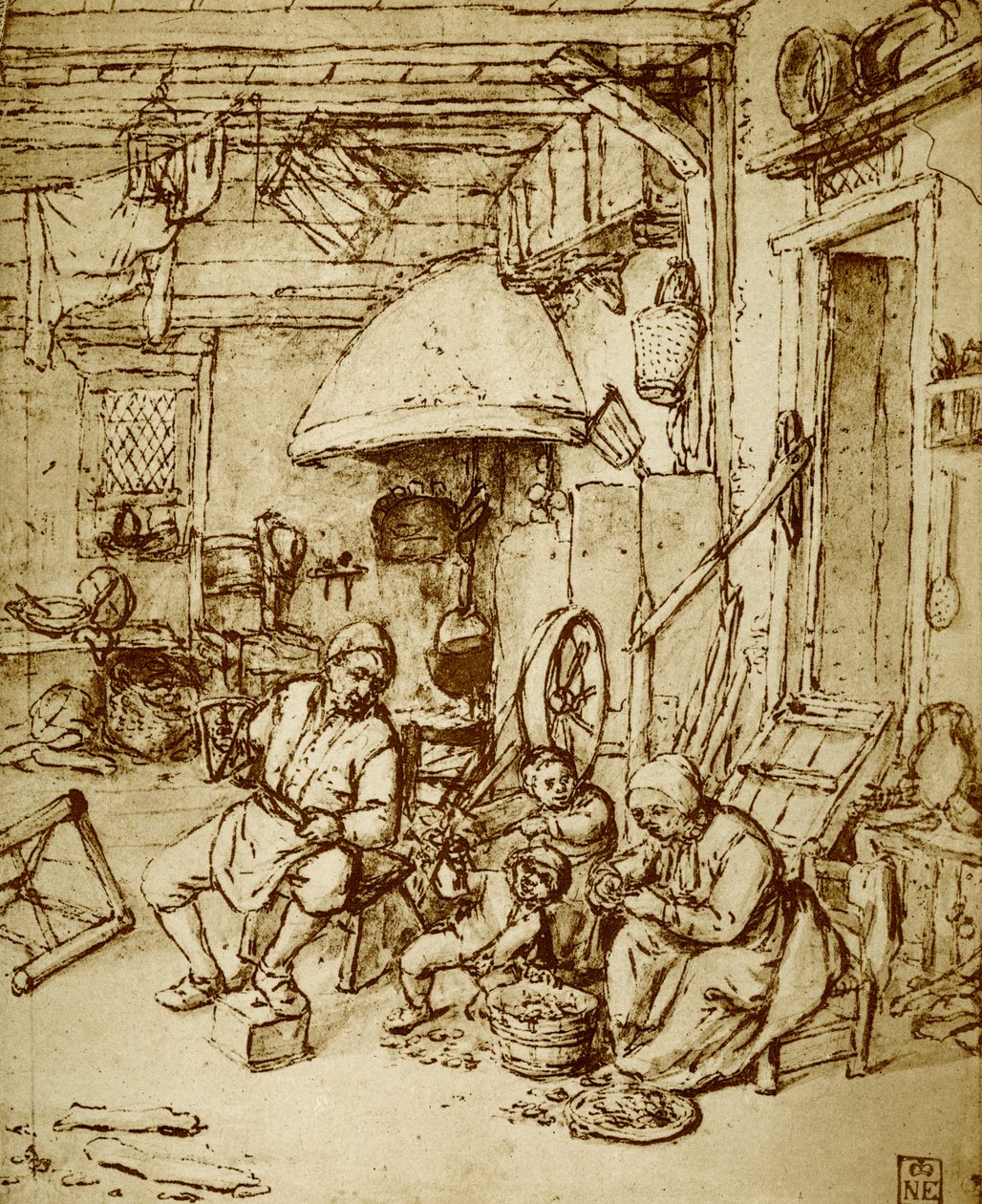 Holandská farmářská rodina od Adriaen Jansz. van Ostade