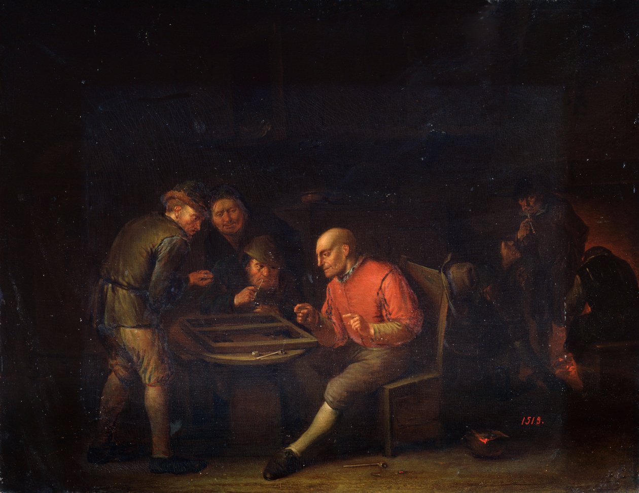 Vlámové hrající kostky, 17. století od Adriaen Jansz. van Ostade