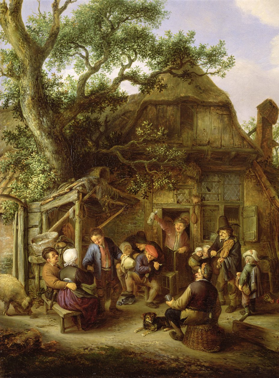 Happy Peasants, 1648 (Detail) (viz 242086) od Adriaen Jansz. van Ostade